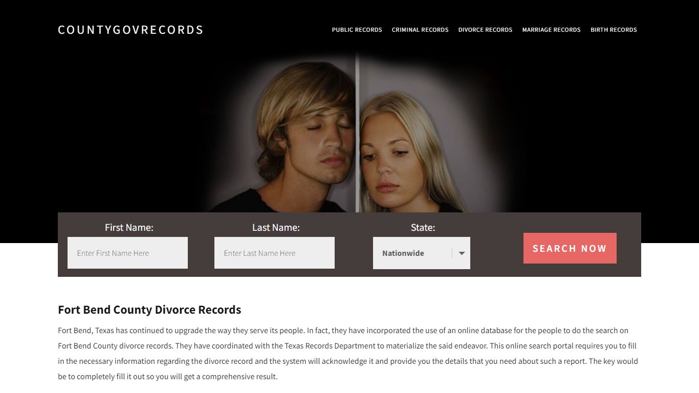 Fort Bend County Divorce Records - CountyGovRecords