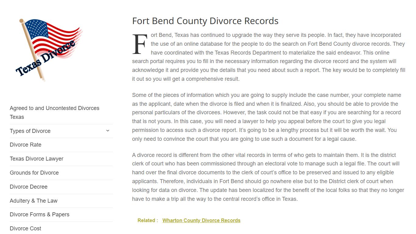 Fort Bend County Divorce Records – Divorce in Texas