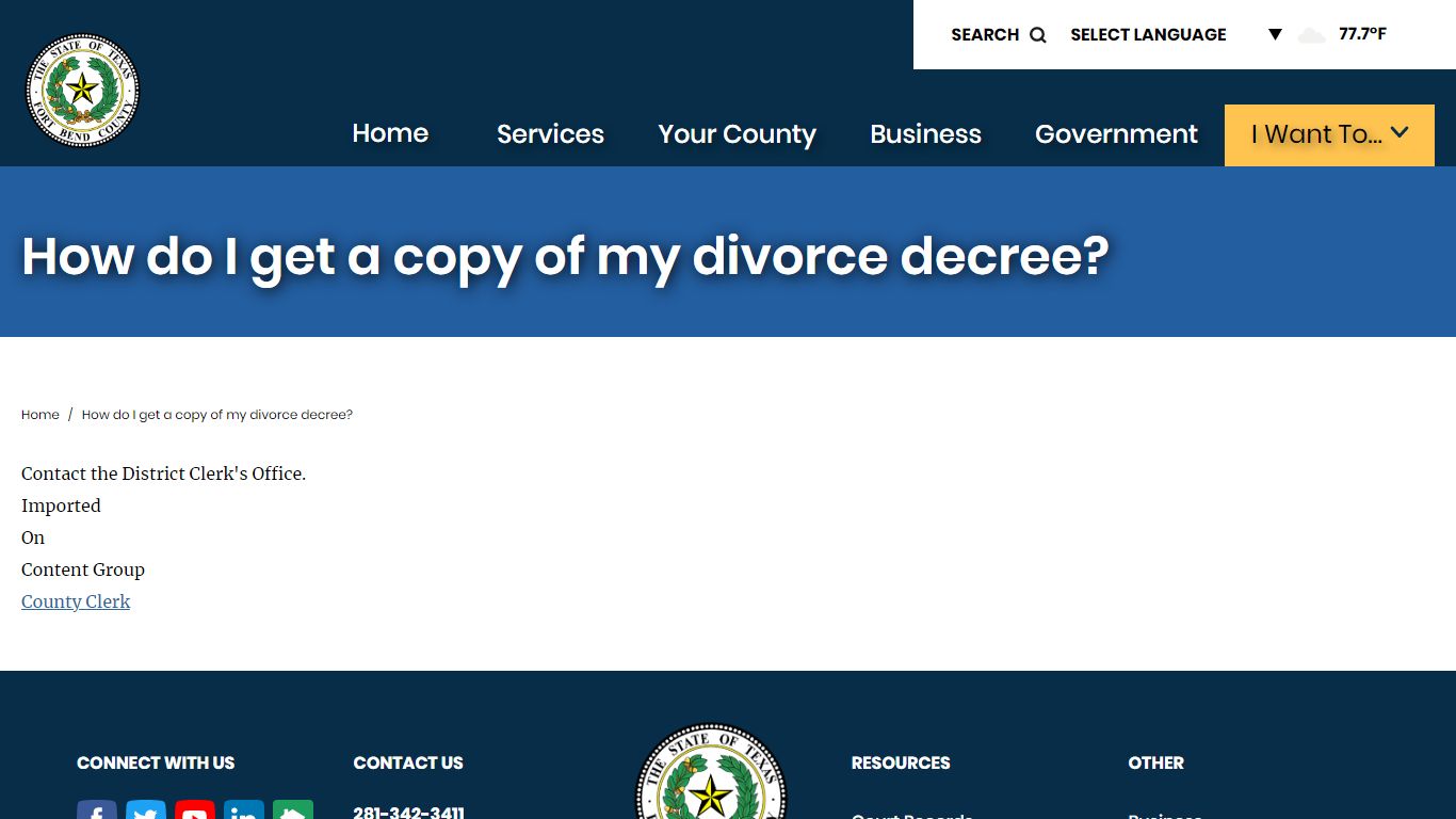 How do I get a copy of my divorce decree? | Fort Bend County